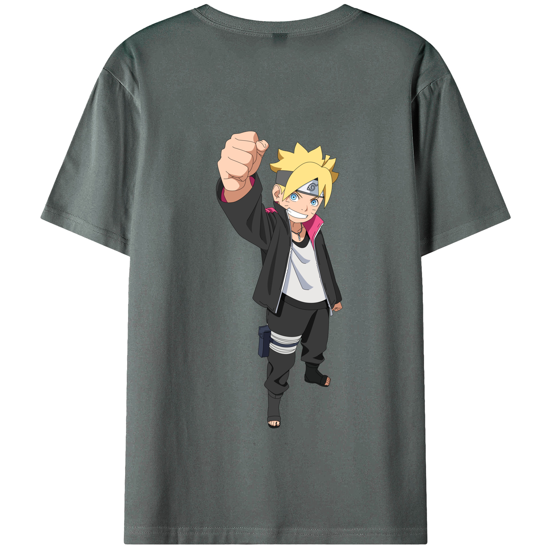 （画像用） NARUTO -ナルト- うずまき ボルト Uzumaki Boruto 綿100％半袖Tシャツ（背面プリント）